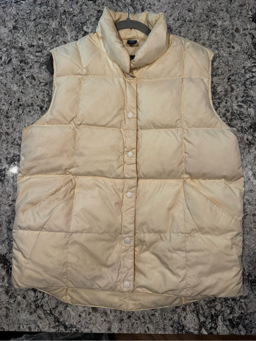 Lands' End soft yellow Down-Insulated Quilted Vest
